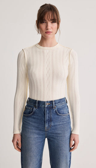 Pointelle Knit Crewneck