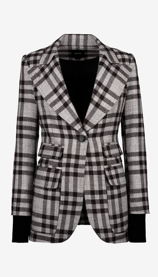Plaid blazer with a black background