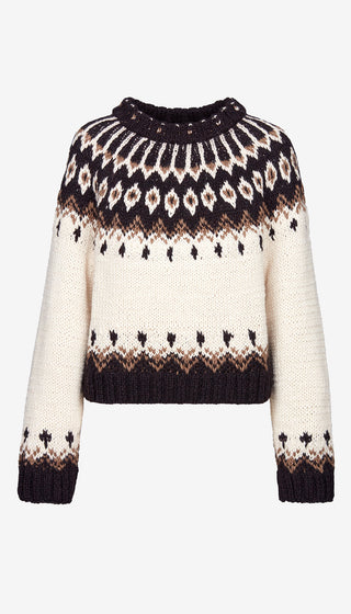 Knitted sweater with a pattern on a white background