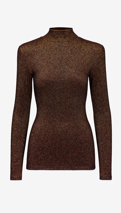 Brown turtleneck sweater on a white background