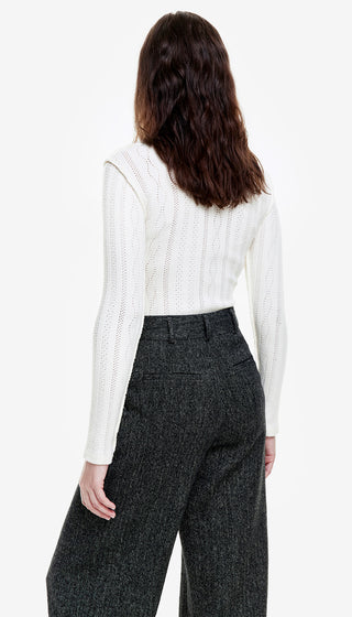 Pointelle Knit Turtleneck