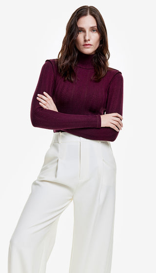 Pointelle Knit Turtleneck