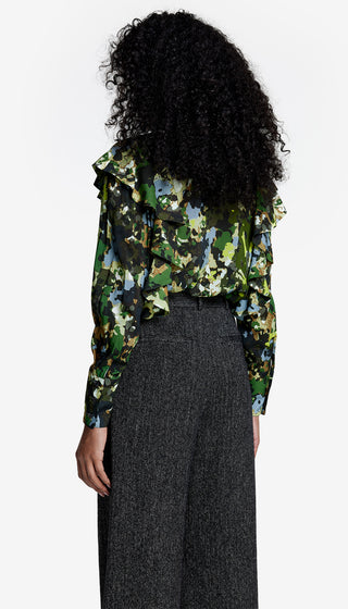 Exclusive Ruffle Shoulder Blouse