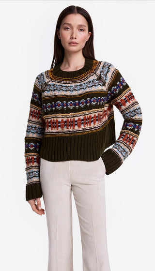 Handknit Cropped Crewneck Sweater