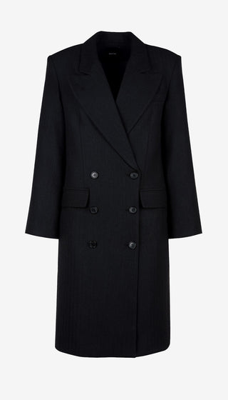 Black coat with buttons on a white background