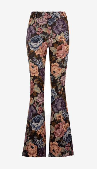 Floral patterned pants on a white background