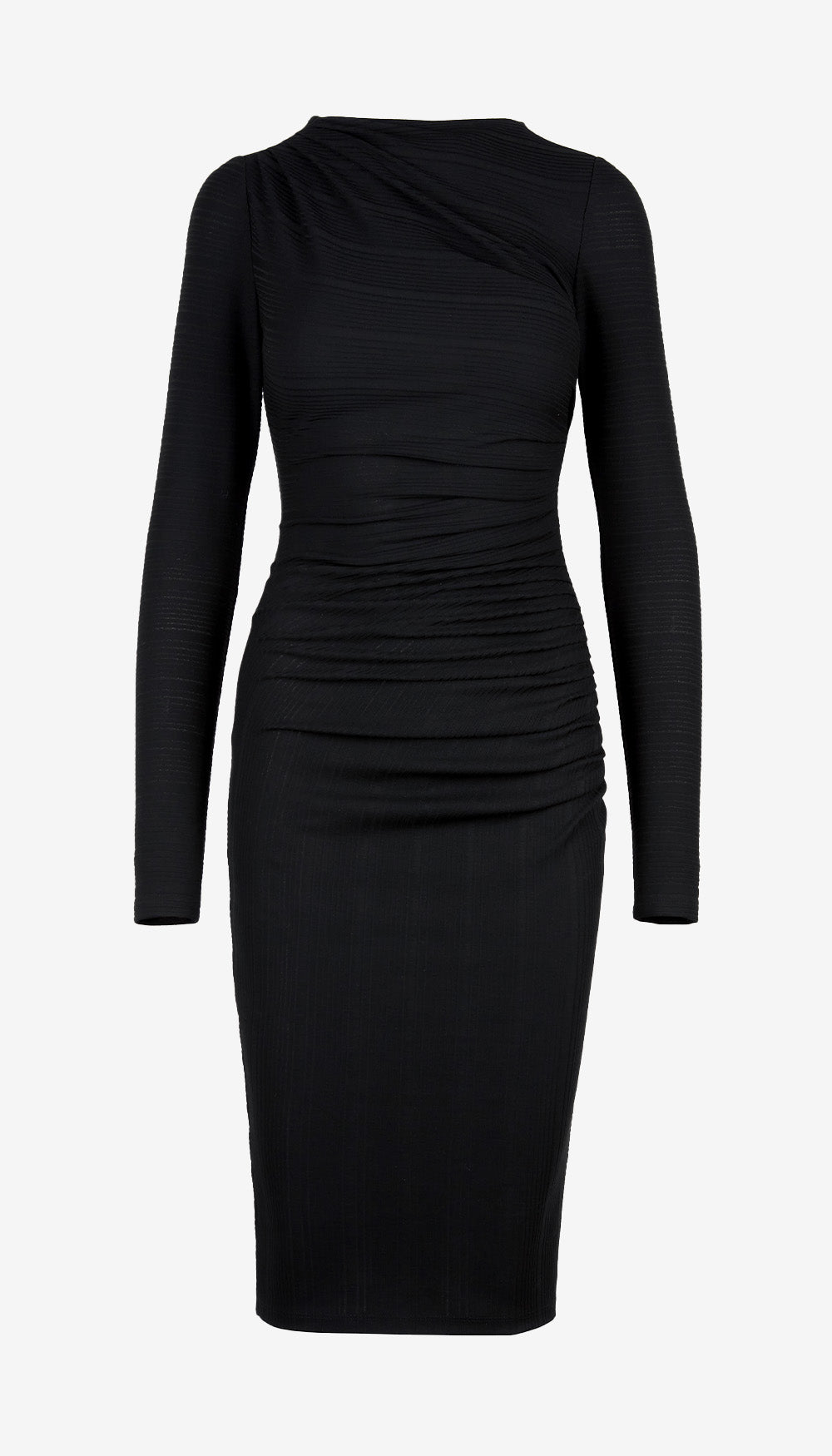 Ruched Knit Midi Dress in Black | Smythe Ruched Knit Midi Dress in Black | Smythe