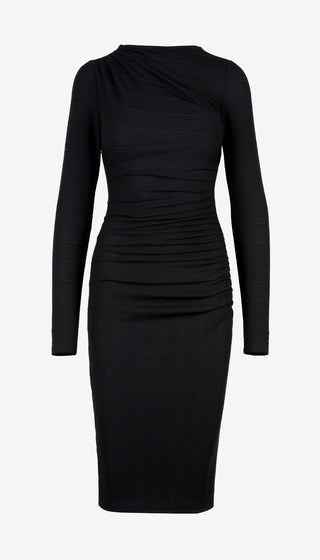 Black dress with long sleeves on a white background