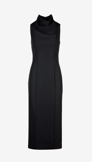 Black sleeveless dress on a white background