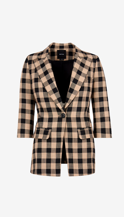 Plaid suit jacket on a white background