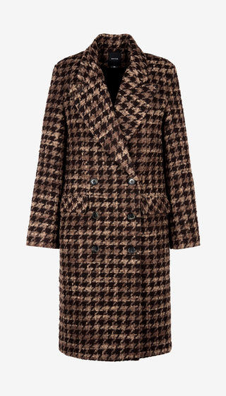 Houndstooth patterned coat on a white background