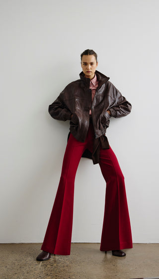 Oversized Leather Bomber