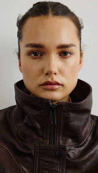 Oversized Leather Bomber