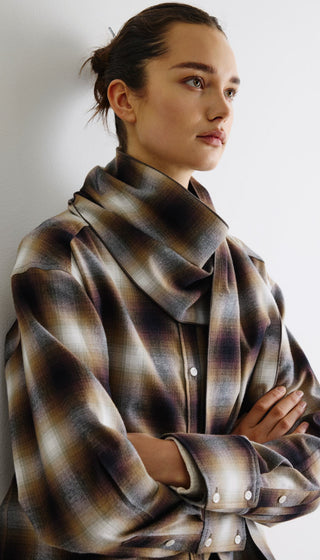 Relaxed Shirt With Detachable Scarf