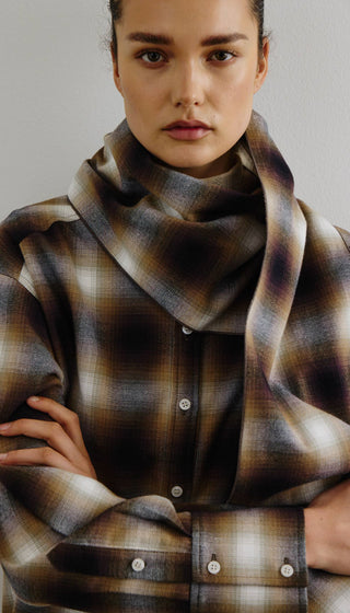 Relaxed Shirt With Detachable Scarf