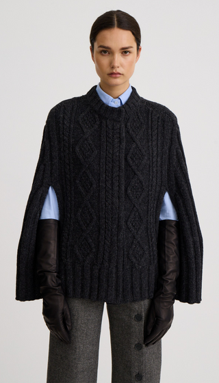 Cable-Knit Cape
