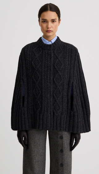 Cable-Knit Cape