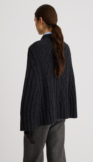 Cable-Knit Cape