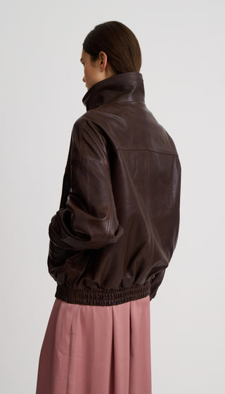 Oversized Leather Bomber