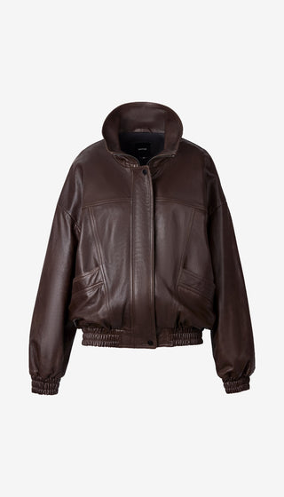 Oversized Leather Bomber