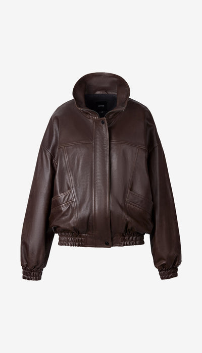 Oversized Leather Bomber