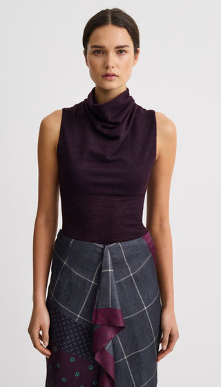 Cowl Neck Knit Shell