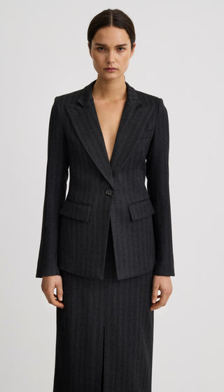 Longline Peaked Lapel Blazer