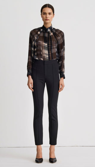 High Rise Pintuck Cig Pant