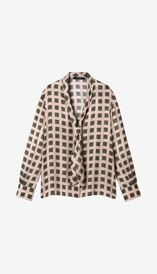V-Necktie Blouse