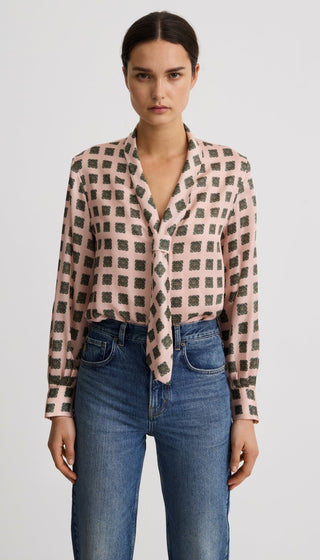 V-Necktie Blouse