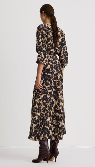 V-Neck Flounce Hem Dress