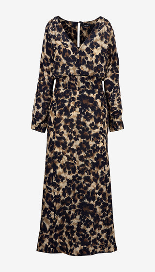 V-Neck Flounce Hem Dress