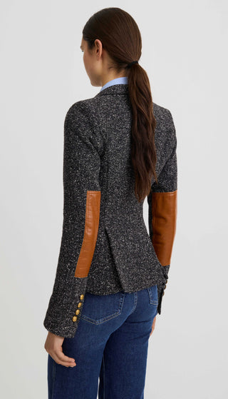 One Button Blazer With Rectangle Elbow Patch
