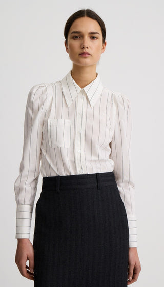 Neck Tie Box Pleat Shirt