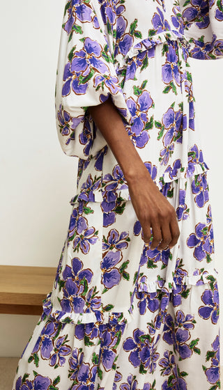 Balloon Sleeve Tiered Dress