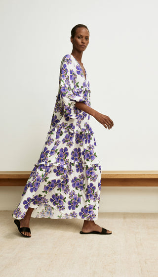 Balloon Sleeve Tiered Dress