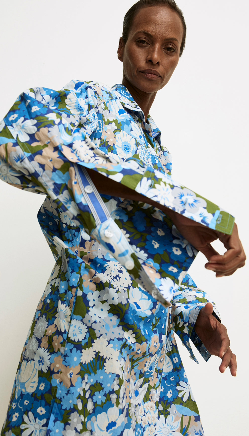 Over the Head Shirt Dress in Blue Liberty Over the Head Shirt Dress in Blue Liberty