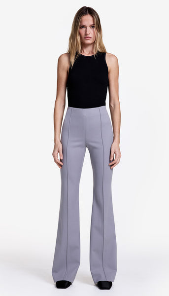 Pintuck Flare Pant in Dove Grey