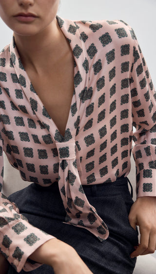 V-Necktie Blouse