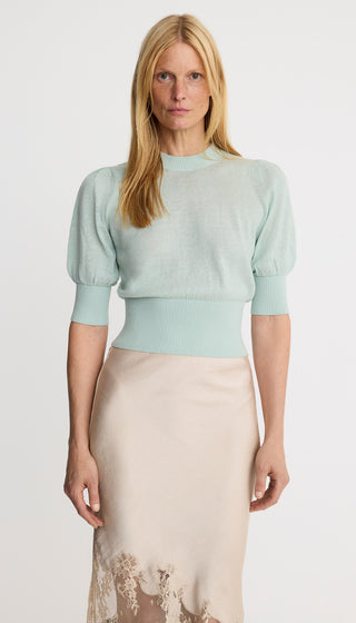 Cropped Pouf Sleeve Sweater