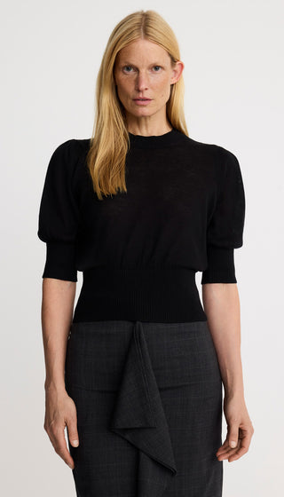 Cropped Pouf Sleeve Sweater