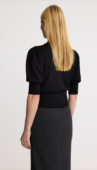 Cropped Pouf Sleeve Sweater