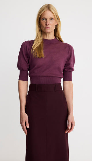 Cropped Pouf Sleeve Sweater