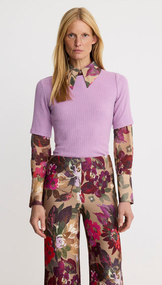 Elbow Sleeve Knit Crewneck