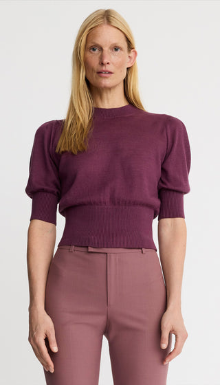 Cropped Pouf Sleeve Sweater