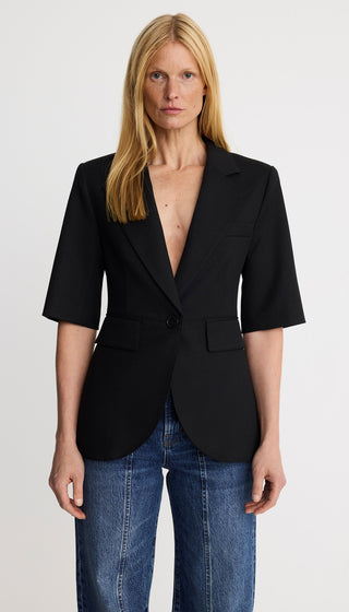 Short Sleeve Seamed Blazer