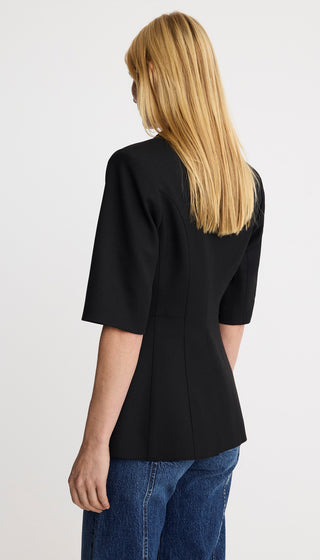 Short Sleeve Seamed Blazer