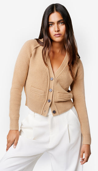 Cashmere Cropped V-Neck Cardi