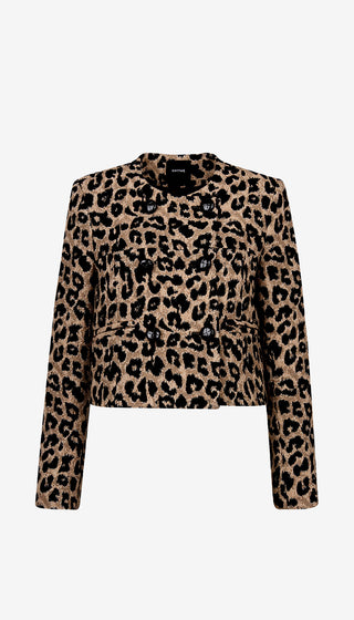 Leopard print long-sleeve top on a white background