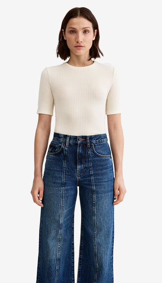 Elbow Sleeve Knit Crewneck